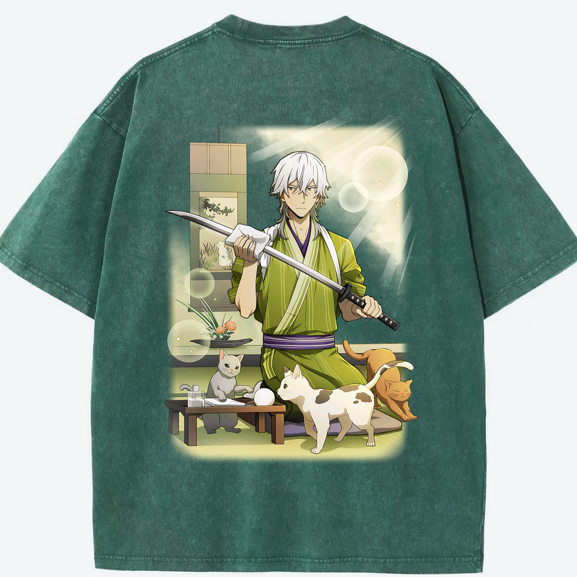 （画像用） 文豪ストレイドッグス Bungo Stray Dogs 綿100% ヴィンテージ風 半袖Tシャツ（背面プリント）